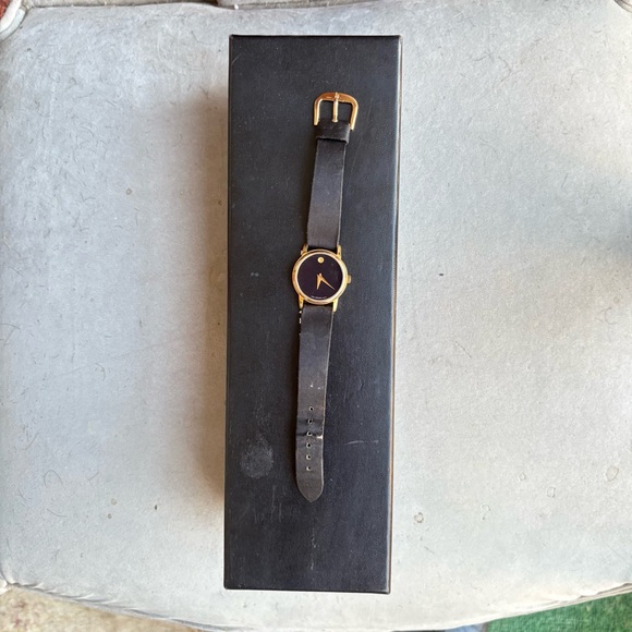 MOVADO Elegant Black and Gold Women’s Watch - Picture 1 of 11